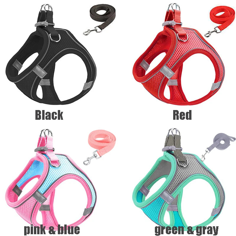 Reflective Pet Harness Dogs Strap with Leash Adjustable