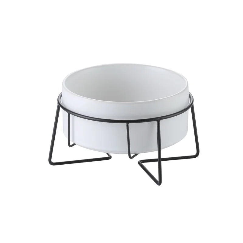 Food Water Bowls with Stand Ceramic Pet Feeding