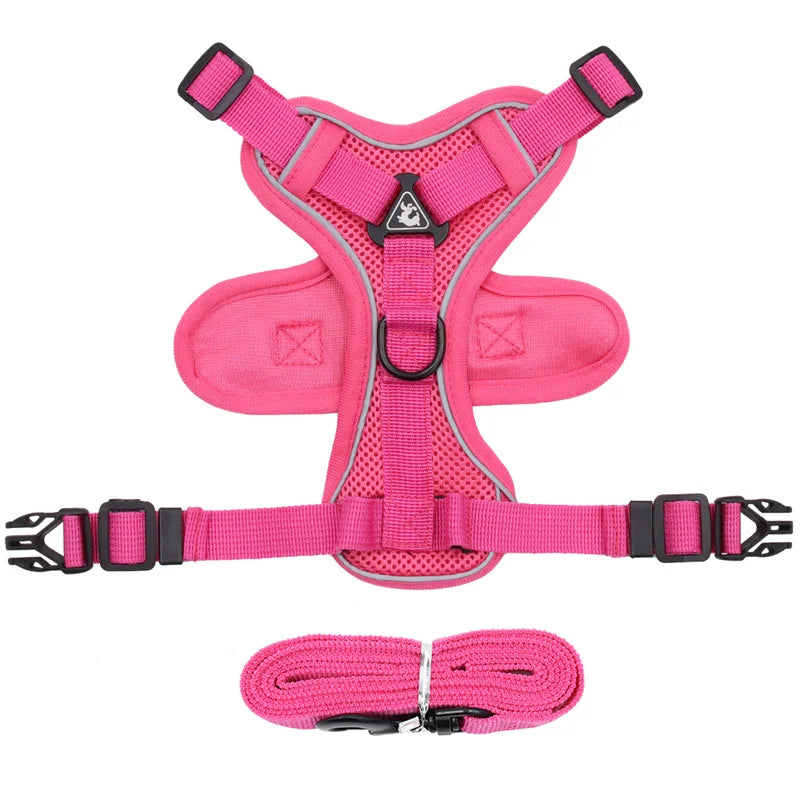 Fashion Reflective Cat Harness and Leash Sets Breathable