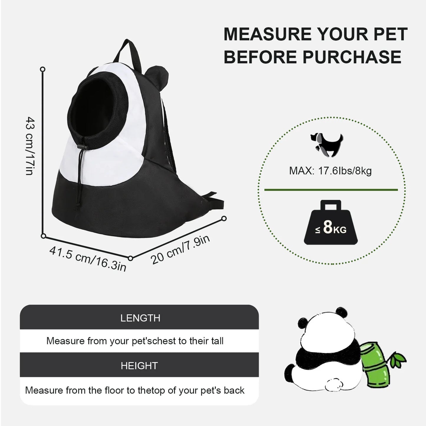 New!Large Pet Dog Cat Backpack With 8KG Capacity, Breathable,