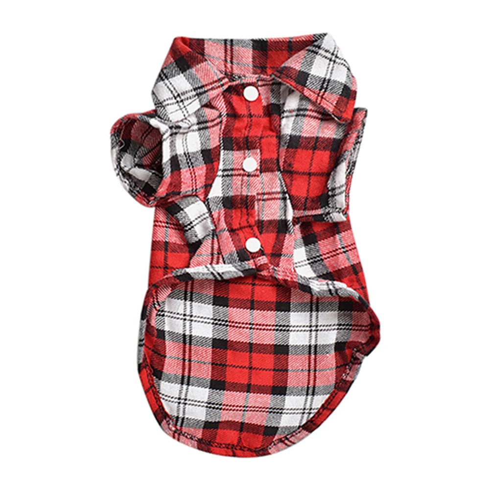 Small Dog/Cat Clothes Plaid Shirt