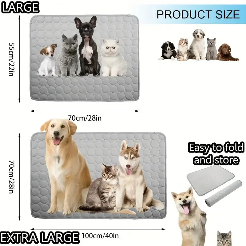 Pet Self Cooling Mat, Ice Silk, Cooling Pad for Dogs and Cats