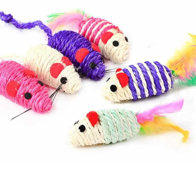 1pc Cat Toy Stick Feather Wand With Bell Mouse Cage