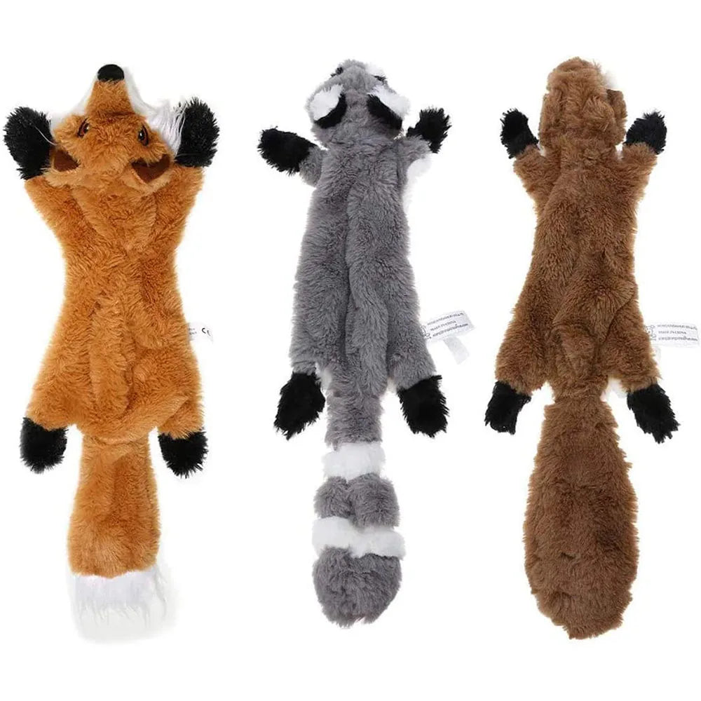 Skinny No Stuffing Squeaky Plush Dog Chew Toys