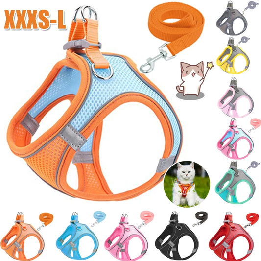 Reflective Pet Harness Dogs Strap with Leash Adjustable