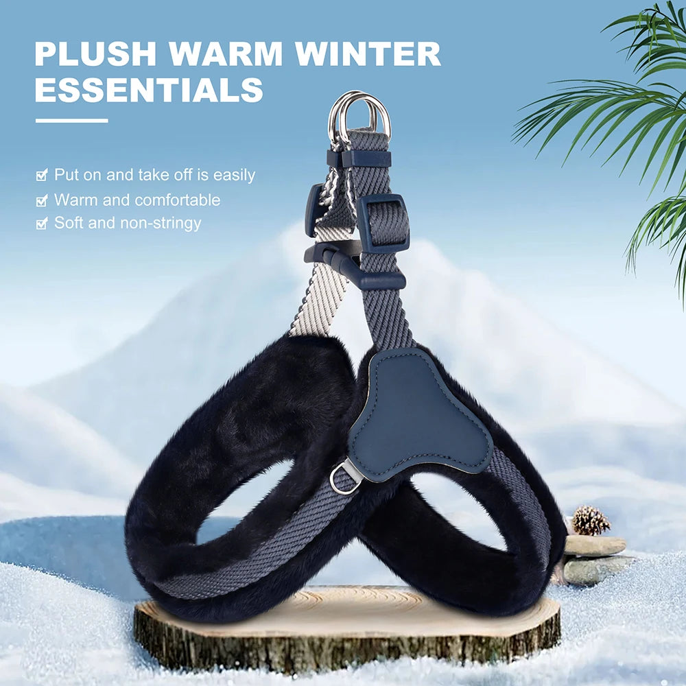 Warm Plush Padded Dog Harness Winter