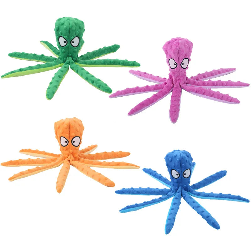 Pet Plush Toy Octopus Dog Interactive Toy Indestructible Bite Resistant