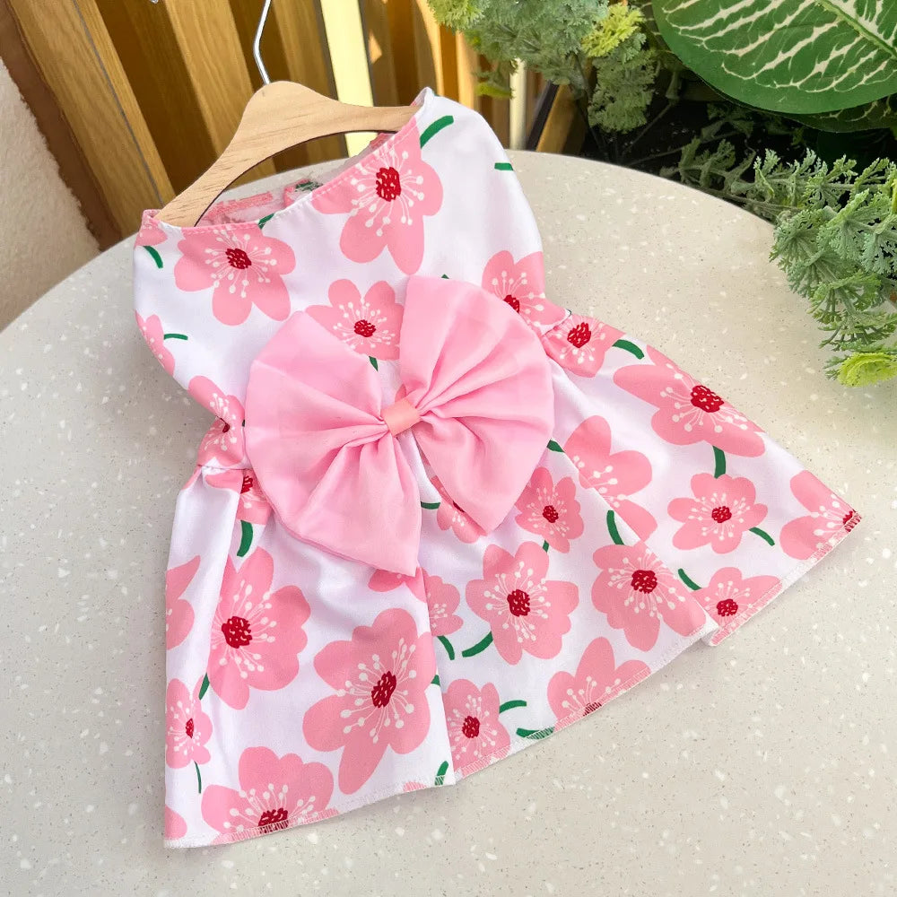 Pet Skirt Cute Dog Dress Bow Lace for Small Medium Puppy