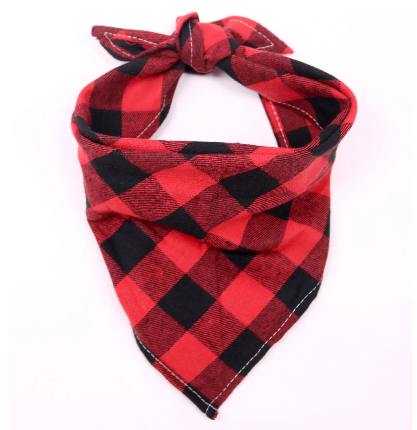 Classic Red Black Plaid Pet Dog Bandana