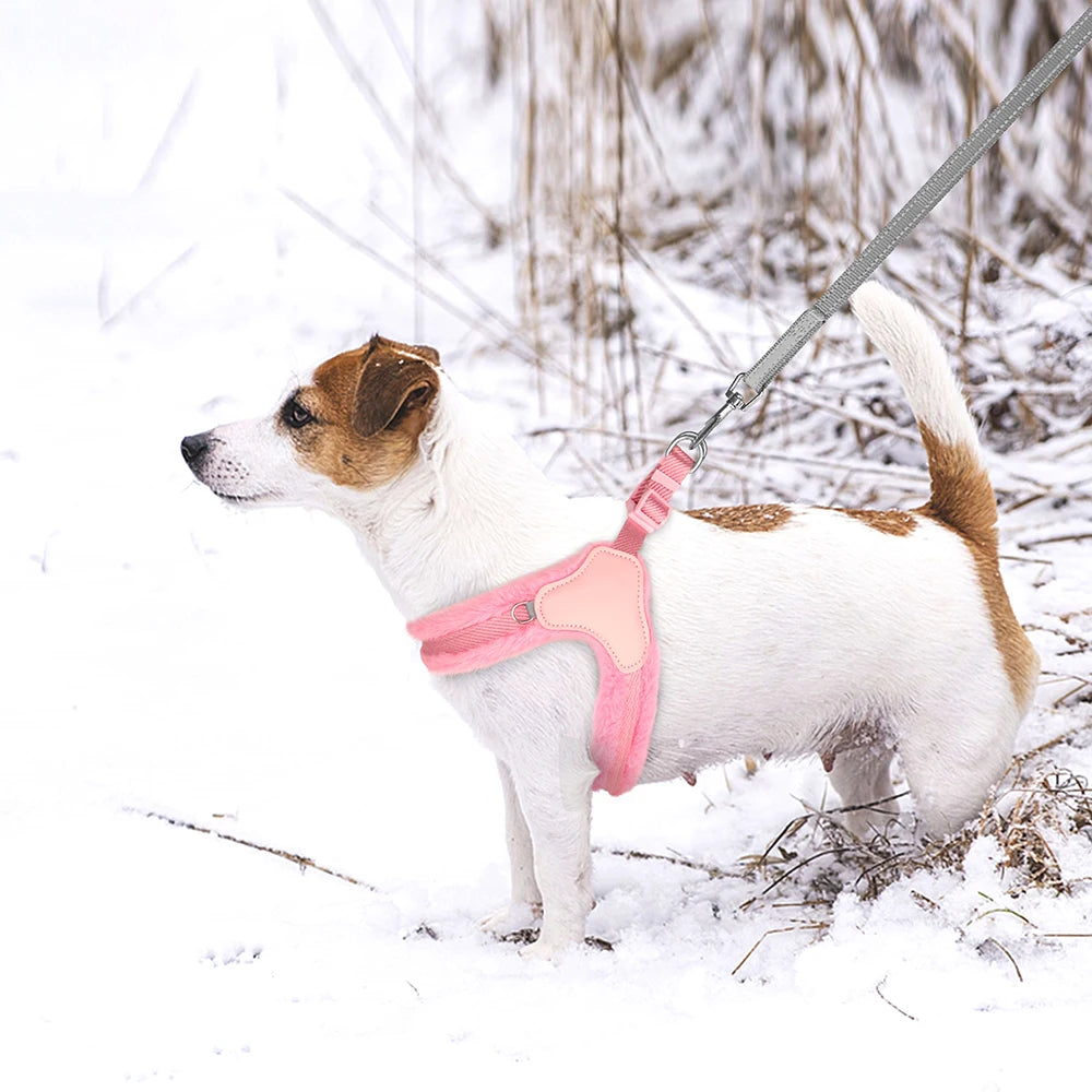 Warm Plush Padded Dog Harness Winter