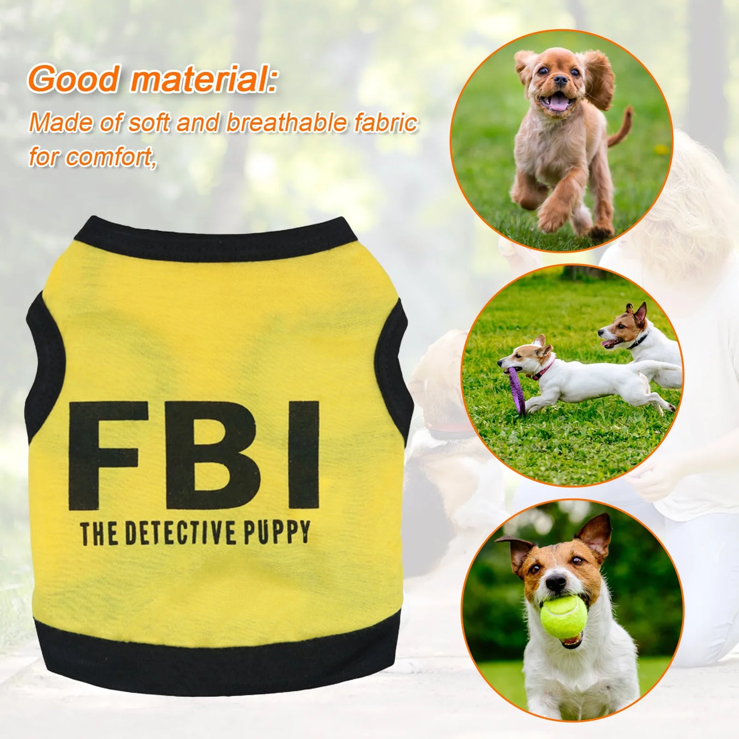 Summer Cotton Breathable Pet Dog Clothes FBI Camouflage