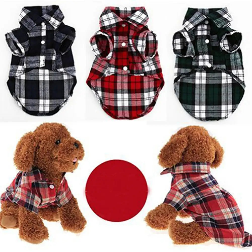 Small Dog/Cat Clothes Plaid Shirt