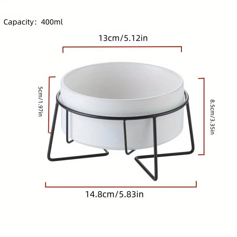 Food Water Bowls with Stand Ceramic Pet Feeding