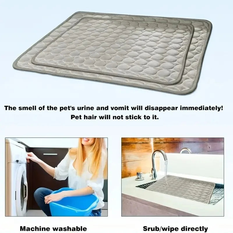 Pet Self Cooling Mat, Ice Silk, Cooling Pad for Dogs and Cats