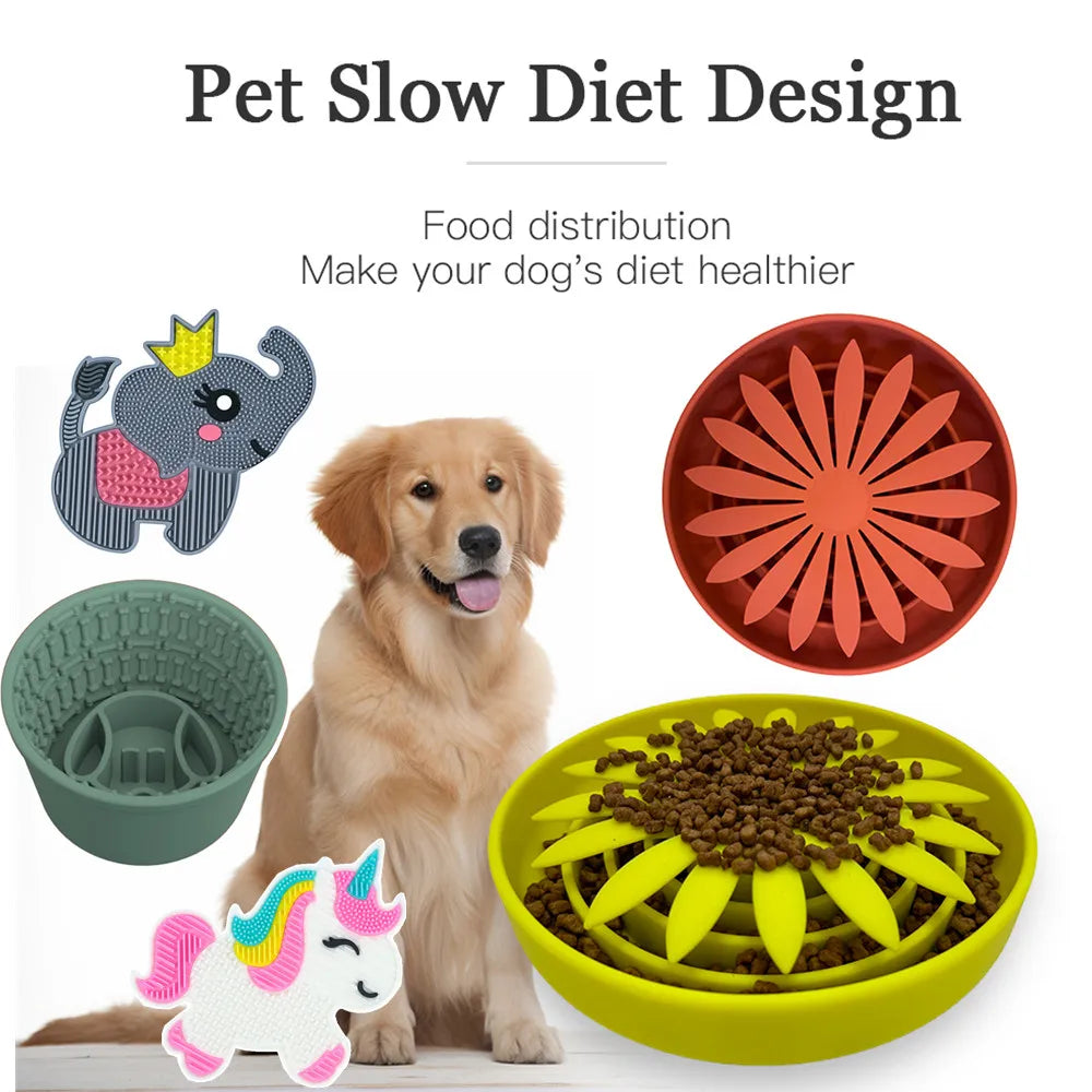 Pet supplies Silicone slow food bucket