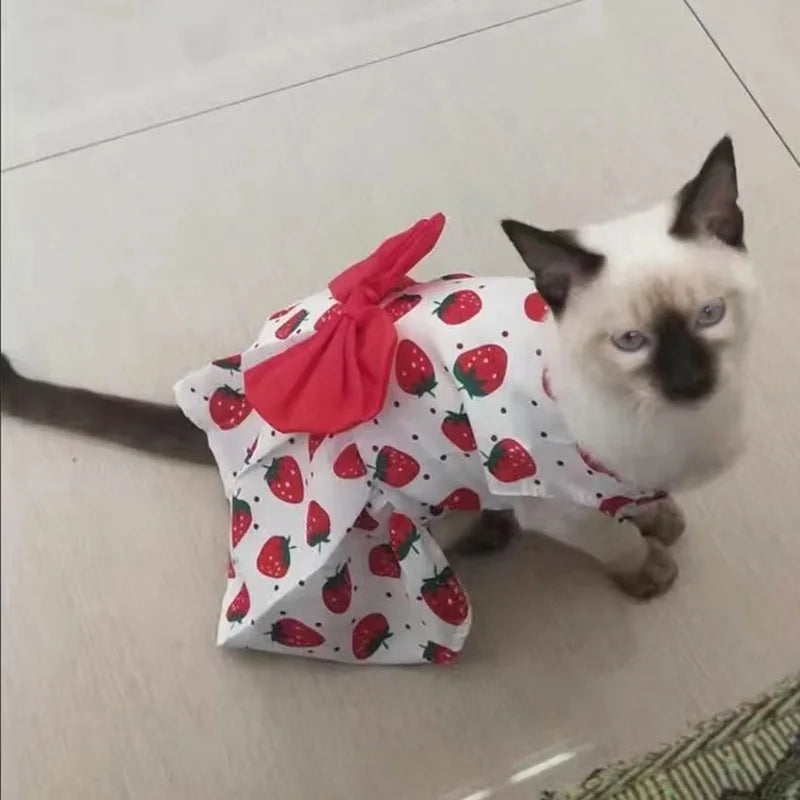 Fashion Cat and Dog Puppy Dresses with Bow