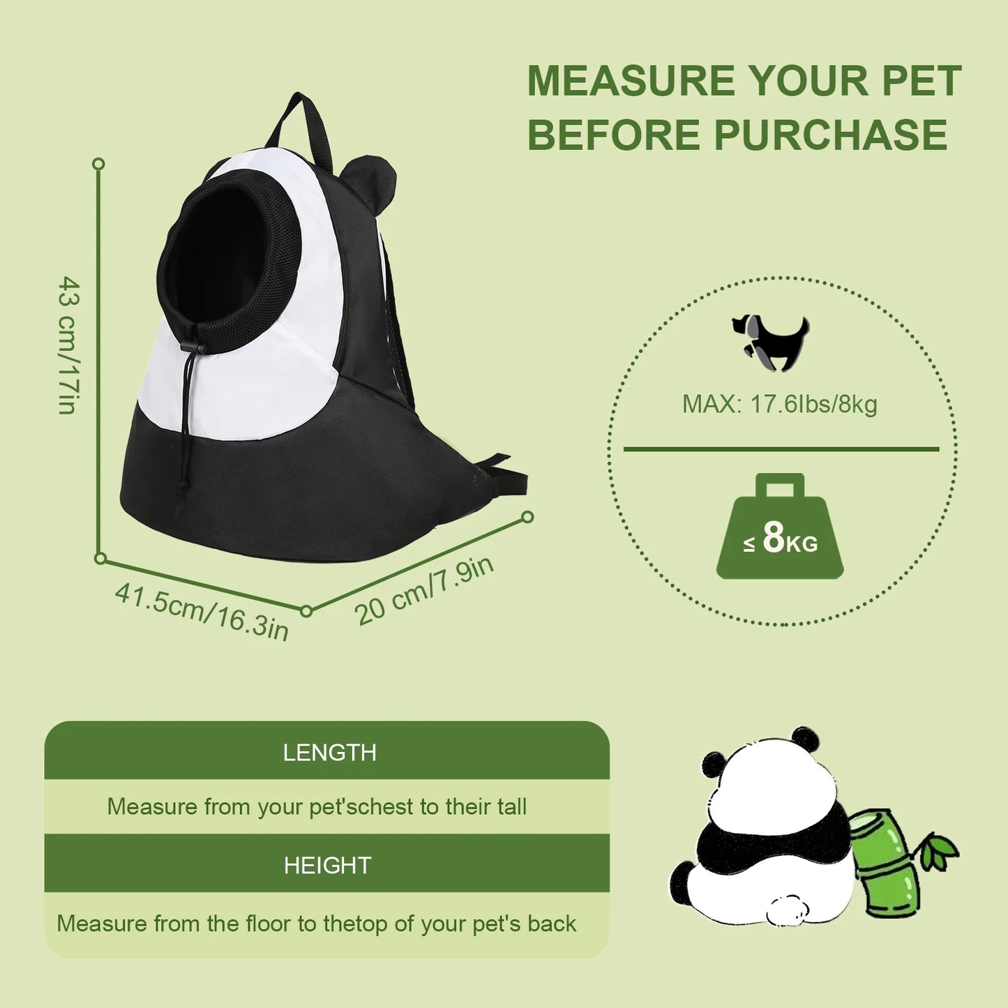 New!Large Pet Dog Cat Backpack With 8KG Capacity, Breathable,