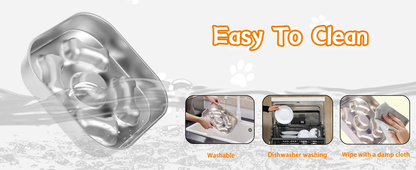 Stainless Steel Slow Feeder Bowl For Dogs And Cats