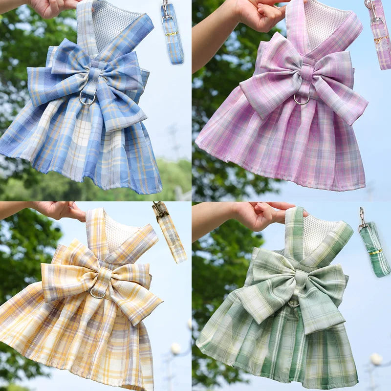 Bow Puppy Cat Dresses Summer