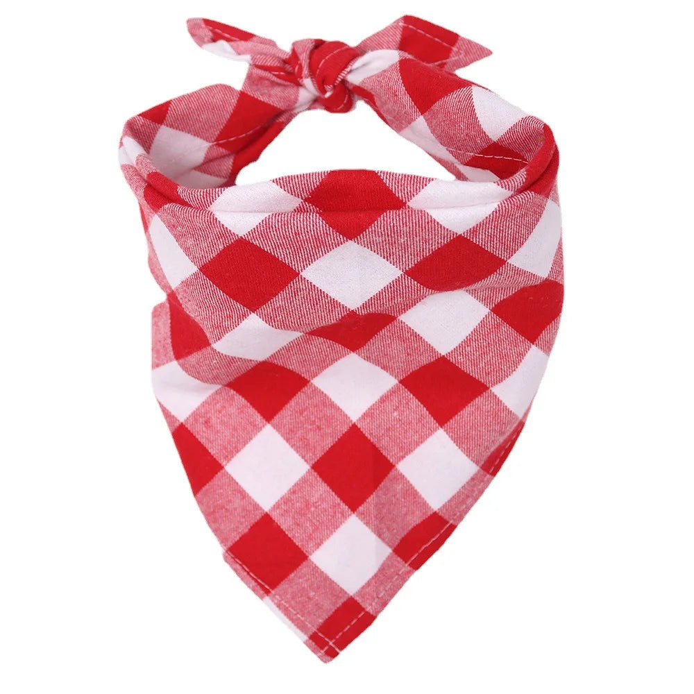 Classic Red Black Plaid Pet Dog Bandana