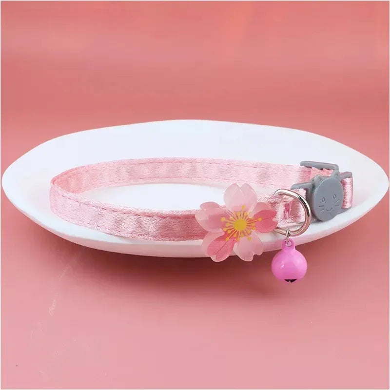 Pet Collar Pink Lace Bow Hanging Bead