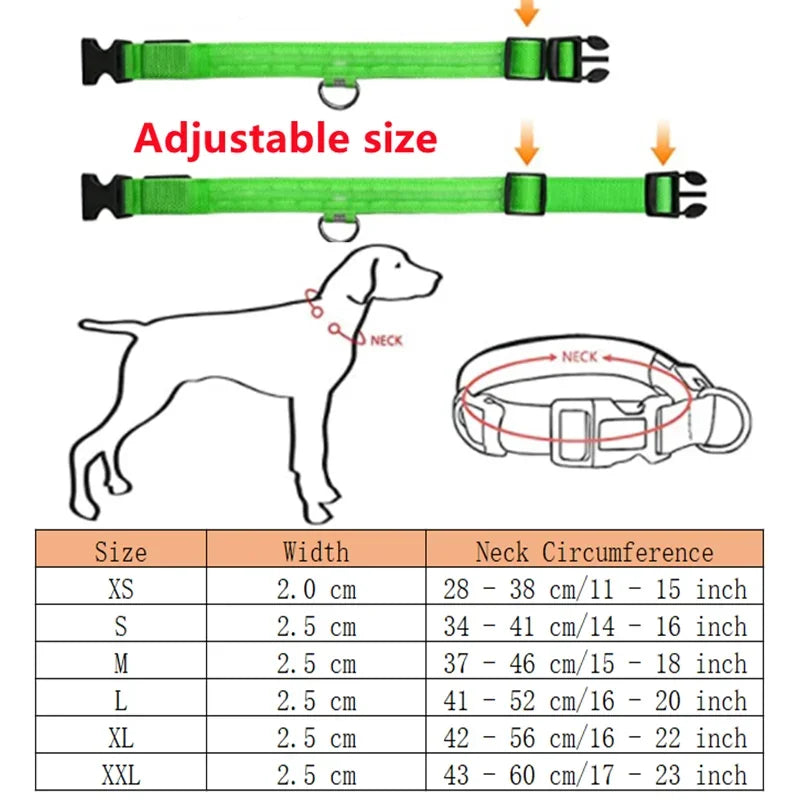 3 Modes Dog Luminous Charge Collar Led Usb