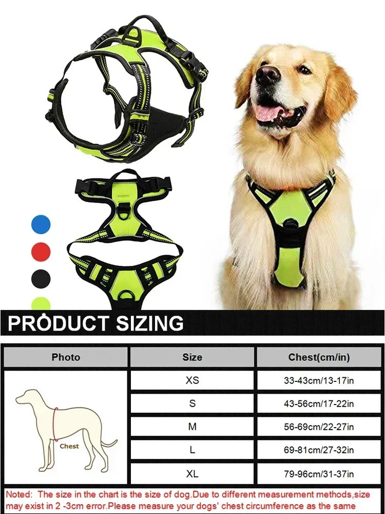 Reflective Adjustable Breathable Vest Chest Strap for Small Medium Large Dogs