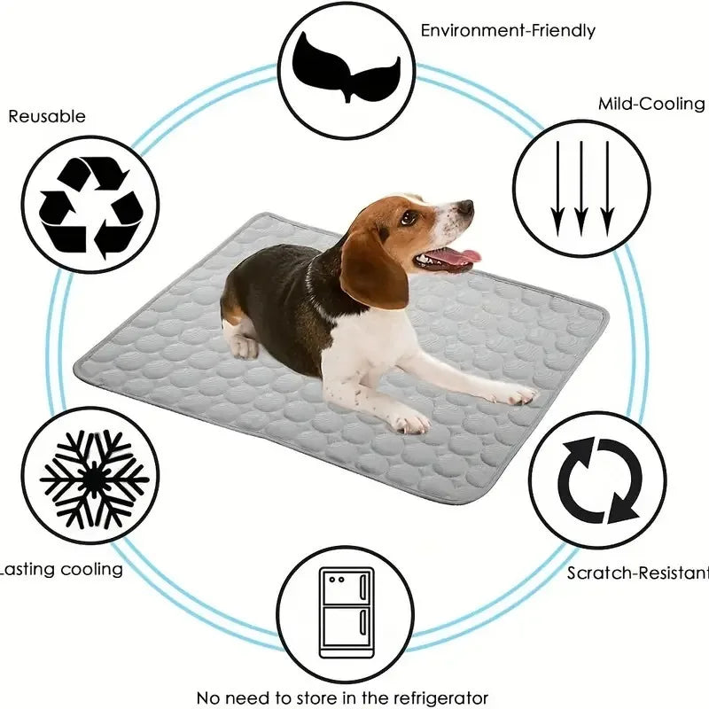 Pet Self Cooling Mat, Ice Silk, Cooling Pad for Dogs and Cats