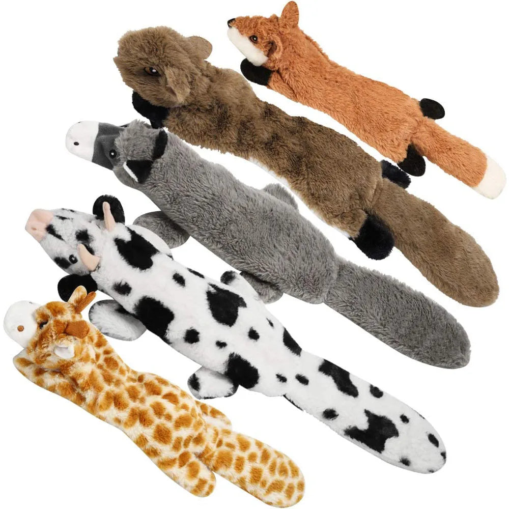 Skinny No Stuffing Squeaky Plush Dog Chew Toys