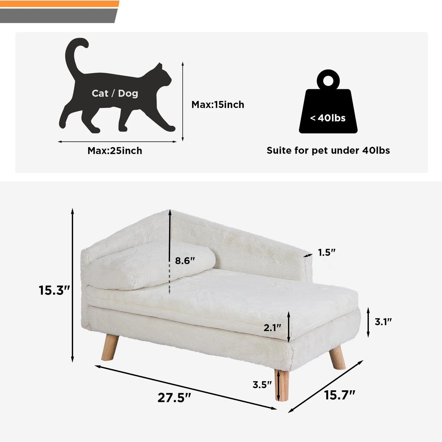 Nordic Pet Stool Bed with Cozy Pad Waterproof