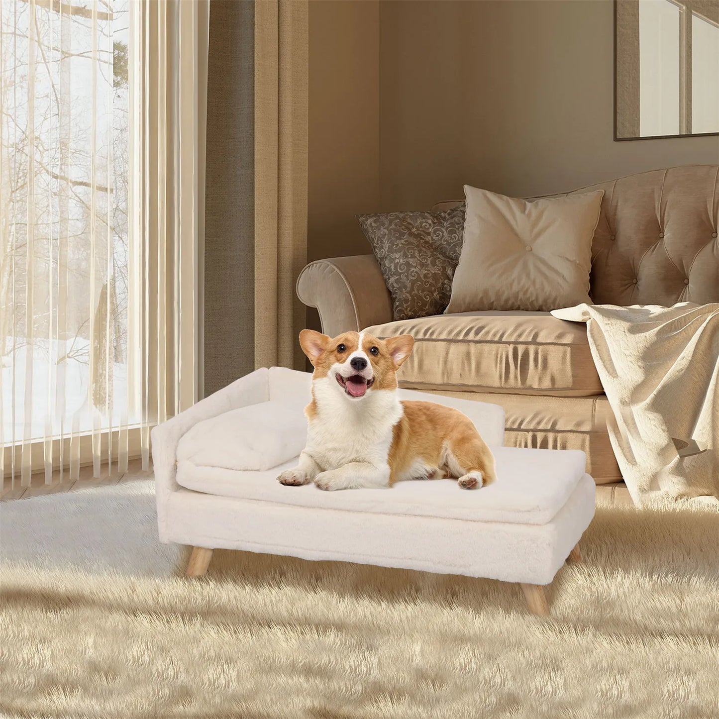 Nordic Pet Stool Bed with Cozy Pad Waterproof