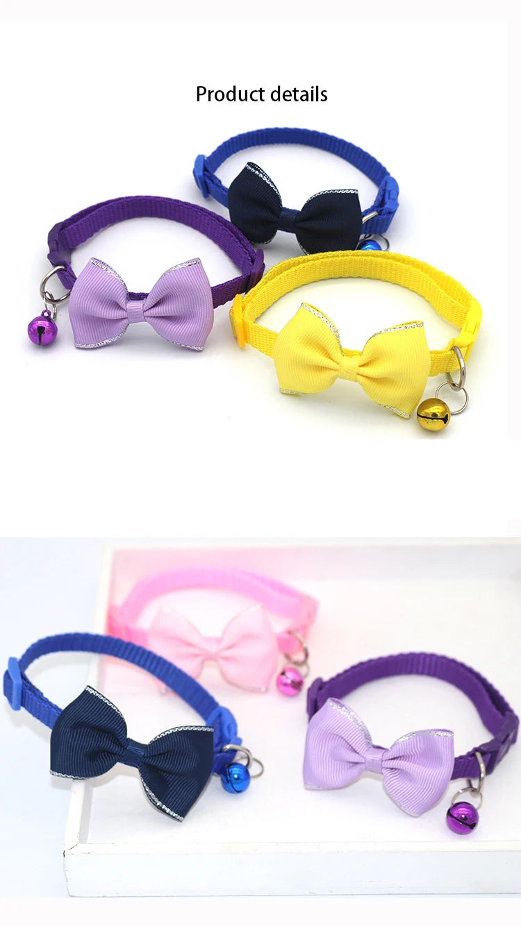 Pet Bow Bell Collars