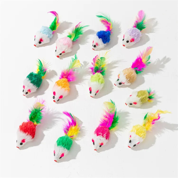 3-200 Pcs Rattle Cat Mouse Toys