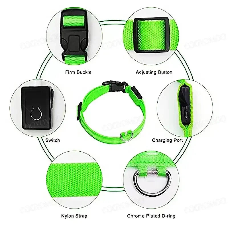 3 Modes Dog Luminous Charge Collar Led Usb