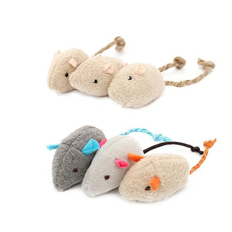 3-200 Pcs Rattle Cat Mouse Toys