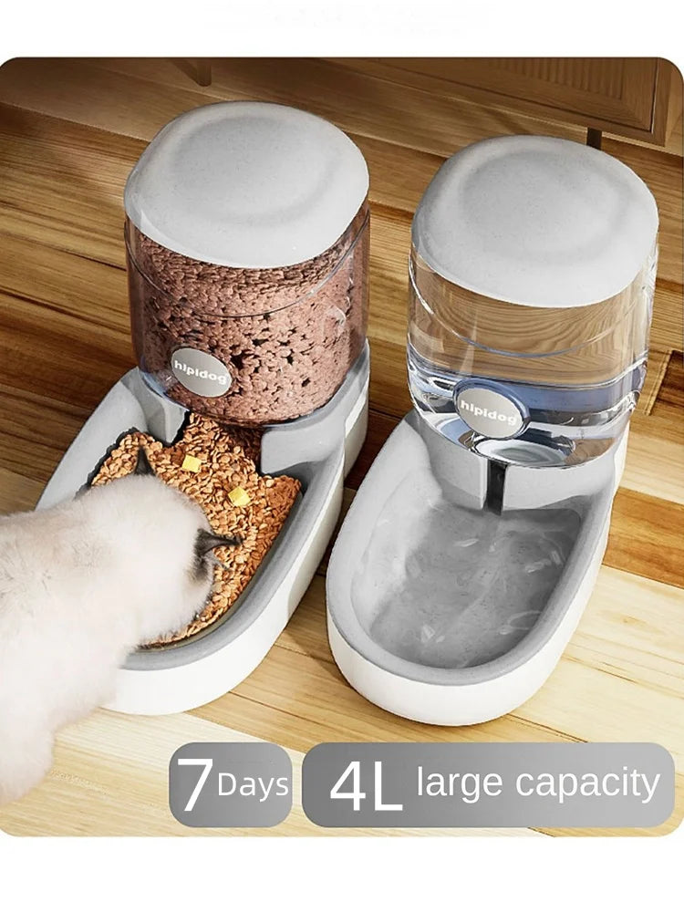 Dog Cat Feeder and Water Dispenser Gravity Food Feeder Large Capacity 4L