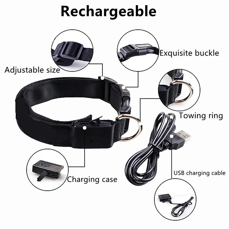 3 Modes Dog Luminous Charge Collar Led Usb