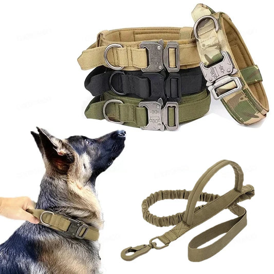 Tactical Dog Collar and Leash, Military Adjustable Durable Nylon Leash