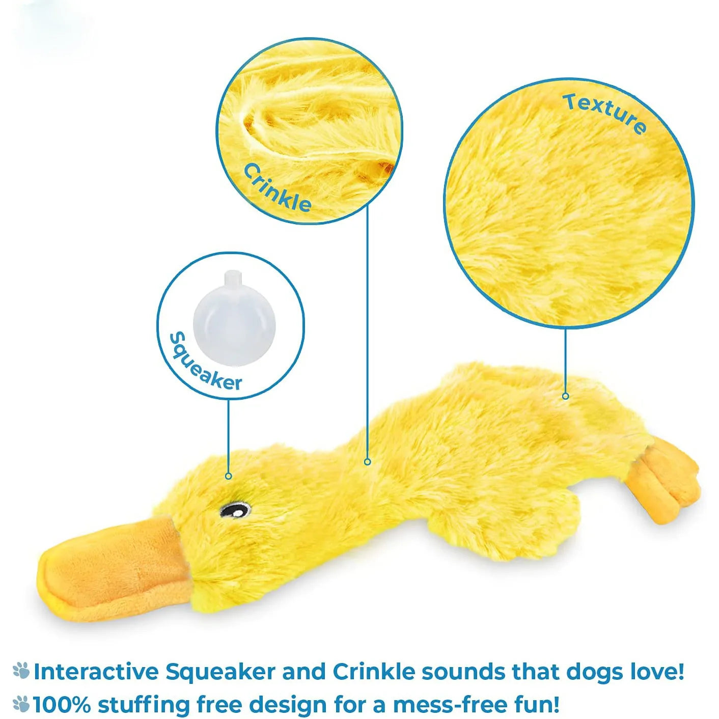 Dog Plush Sound Toys Yellow Duck Puppy Squeaky Interactive Stuffed