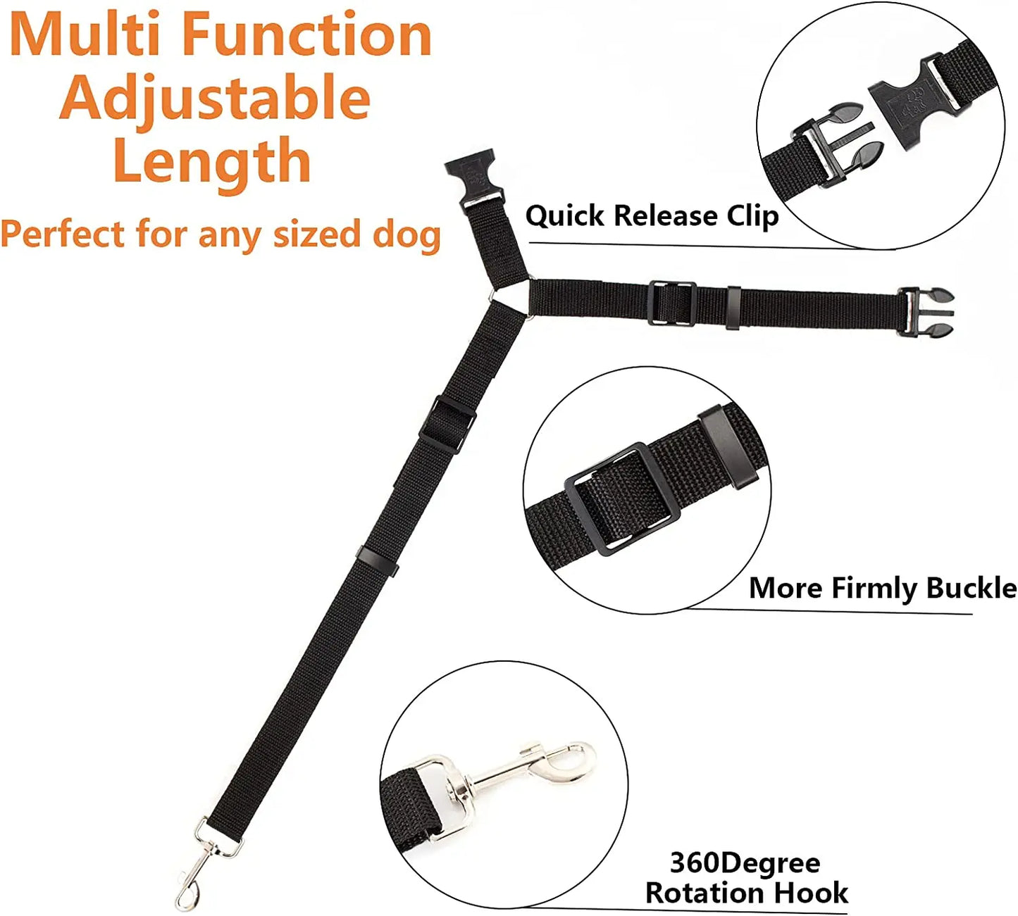 Two-in-one Nylon Adjustable Dogs Harness Collar