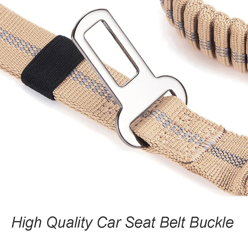 Reflective Shock Absorbing Pet Leashes with Car Seatbelt