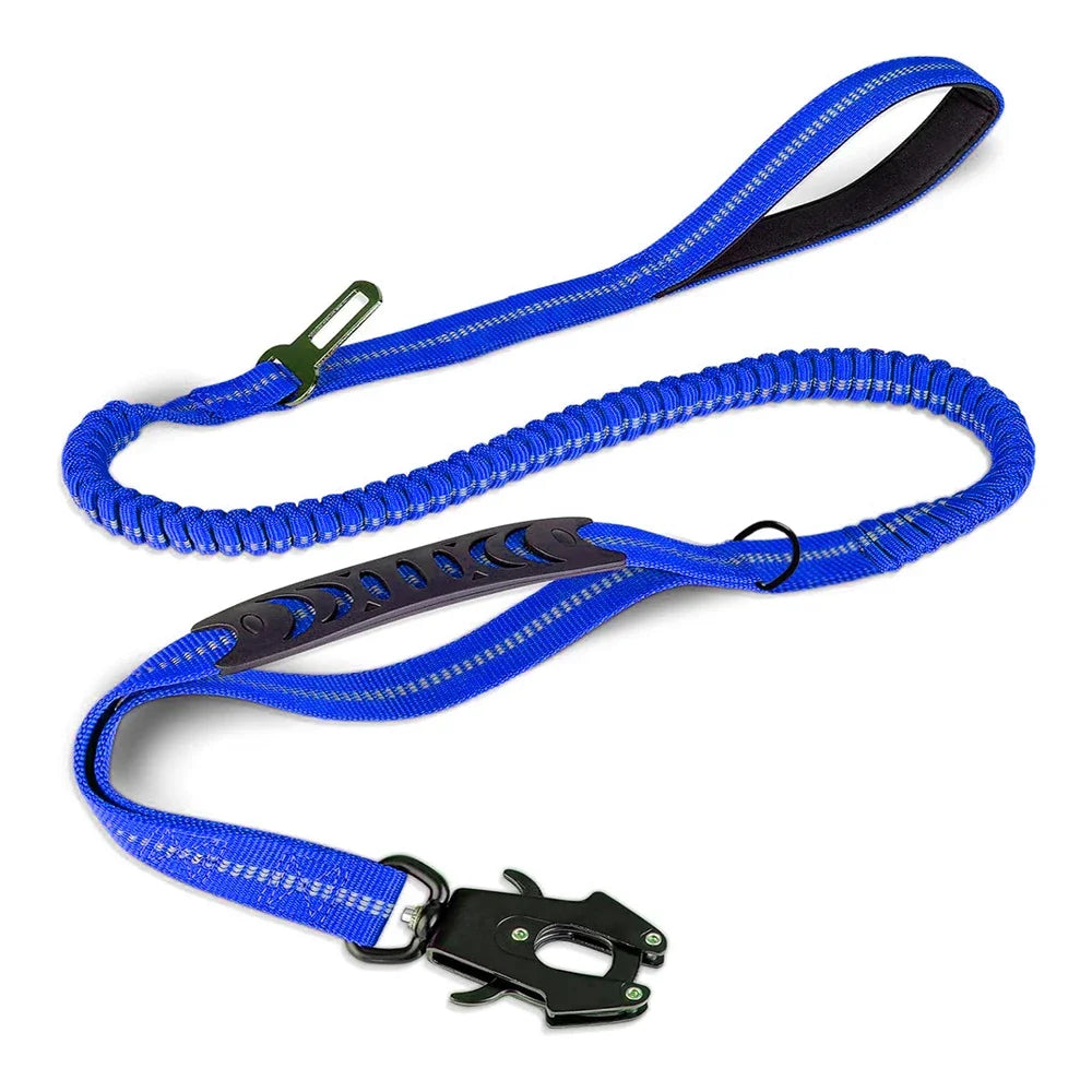 Reflective Shock Absorbing Pet Leashes with Car Seatbelt