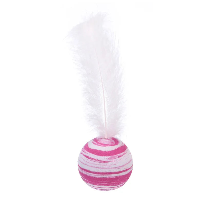 1pc Cat Toy Stick Feather Wand With Bell Mouse Cage