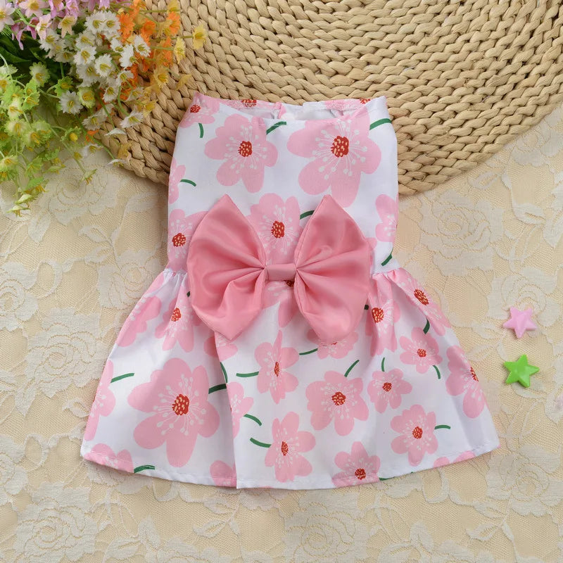 Fashion Cat and Dog Puppy Dresses with Bow